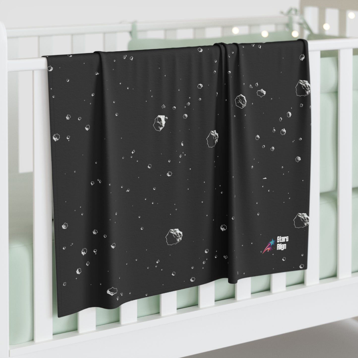 Asteroids Dark - Baby Swaddle Blanket